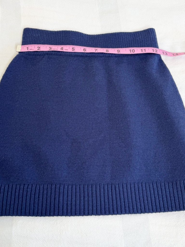 Nwt Parentezi Isla Navy Knit Mini Skirt Wool Blend Size Small — image 8 of 8